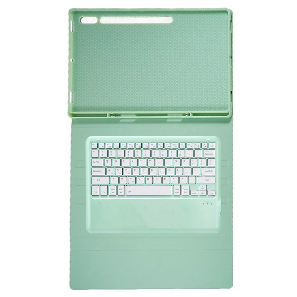 Samsung Galaxy Tab S9 Ultra Leder Tasche mit abnehmbarer Bluetooth Tastatur Keyboard   S-Pen Halterung (QWERTY) - Türkis