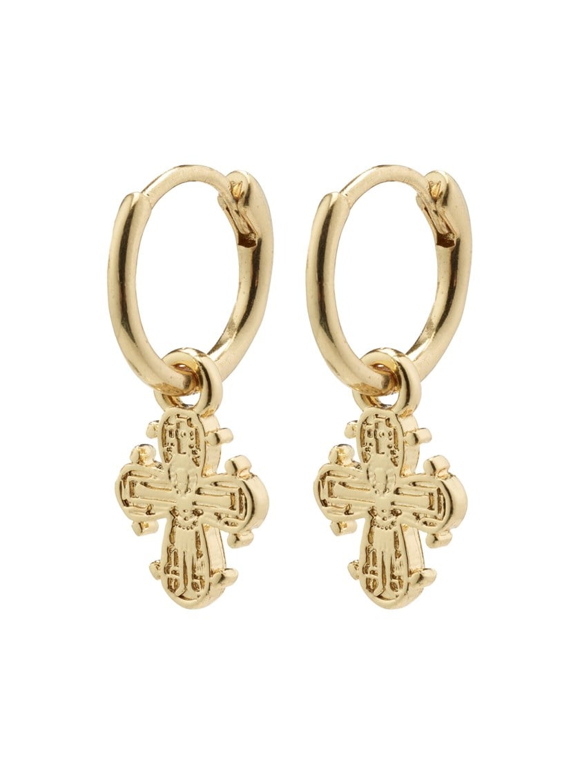 Dagmar Huggie Hoop Earrings Old Gold