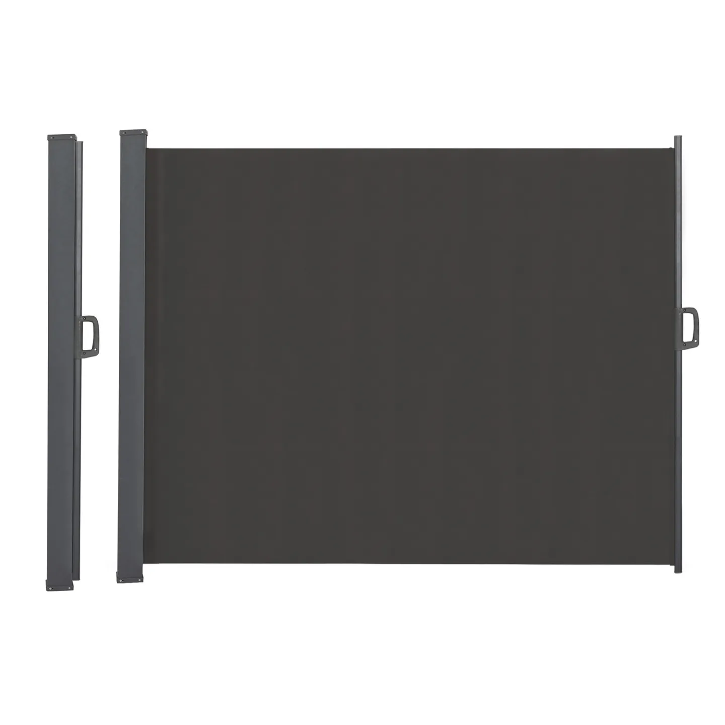Paravent extérieur rétractable 200 x 500 cm gris anthracite store latéral