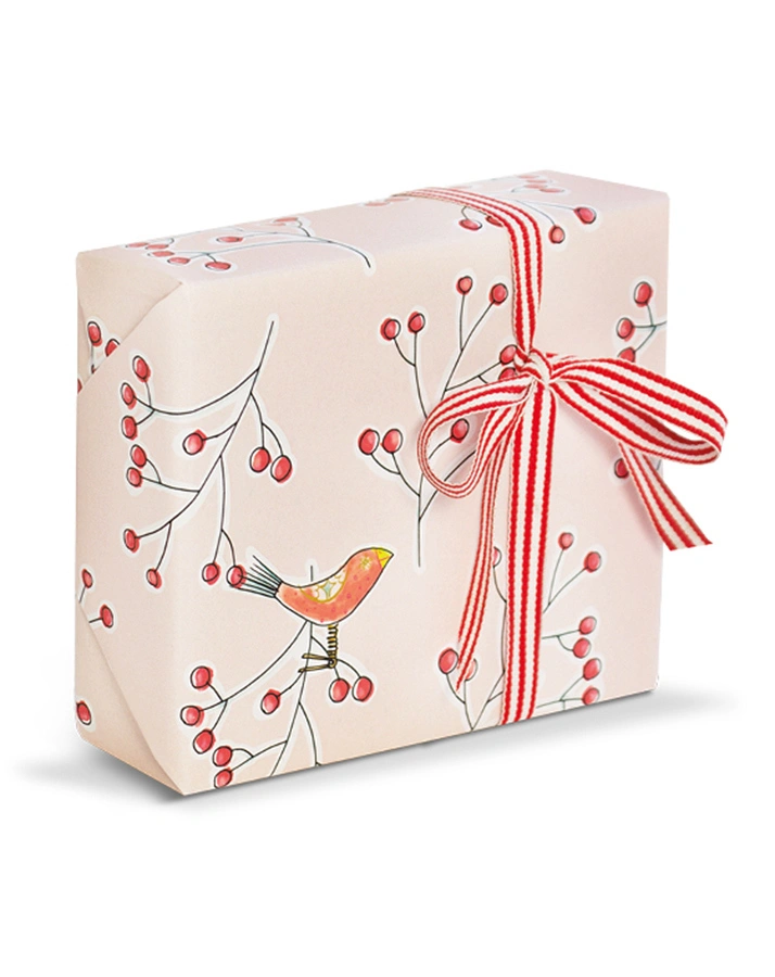 Geschenkpapier WEIHNACHTSBEEREN (67x49 cm) 3er-Set in bunt