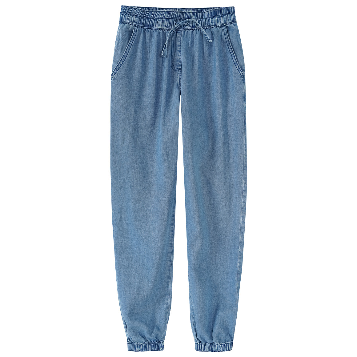 Yigga Mädchen Hose aus leichtem Denim hellblau
