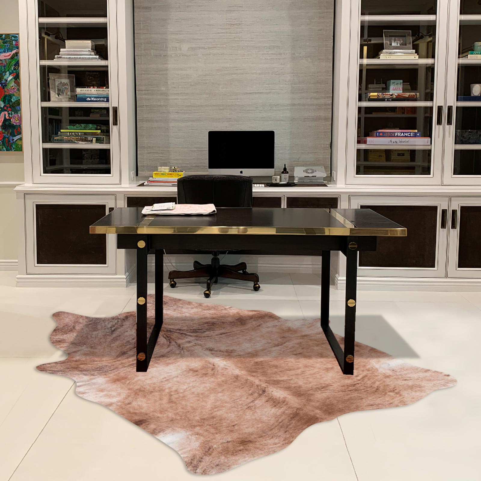 Kunstfellteppich - beige - 95x126 cm
