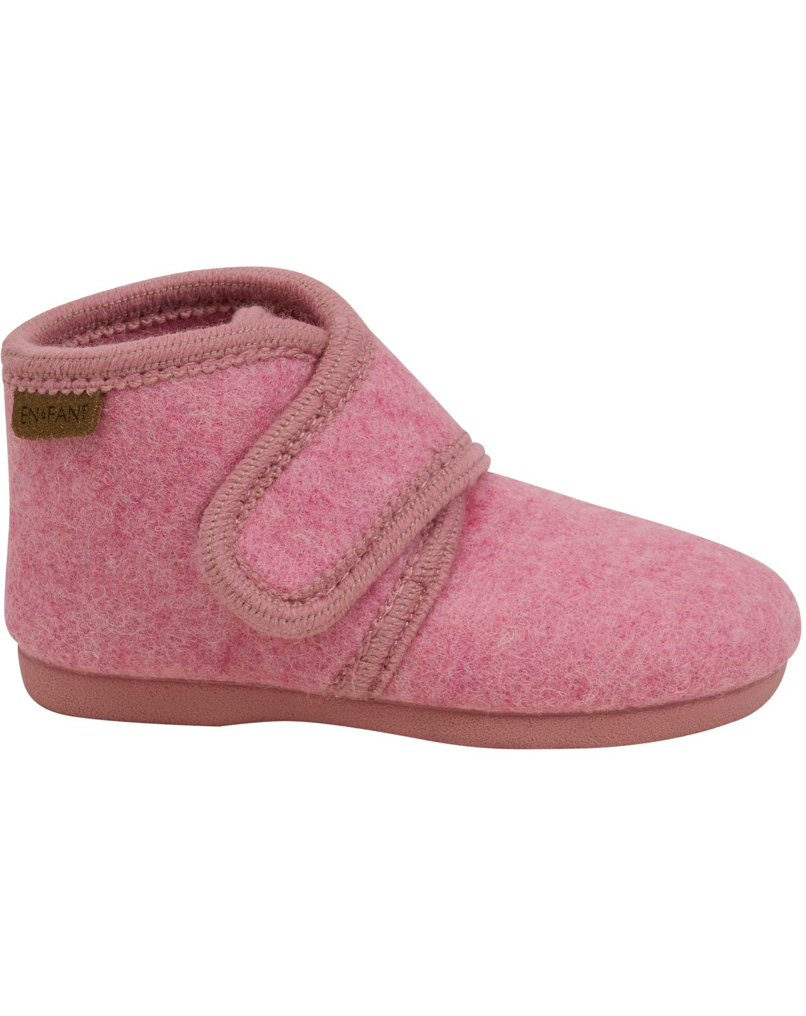 Klett-Hausschuhe WOOL VELCRO in wild rose