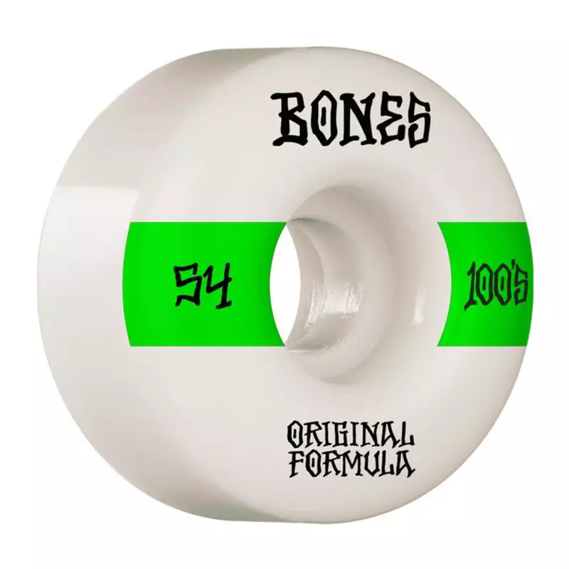 Roues skate BONES (x4) 100S V4 14 Wide Blanc 100A 54mm