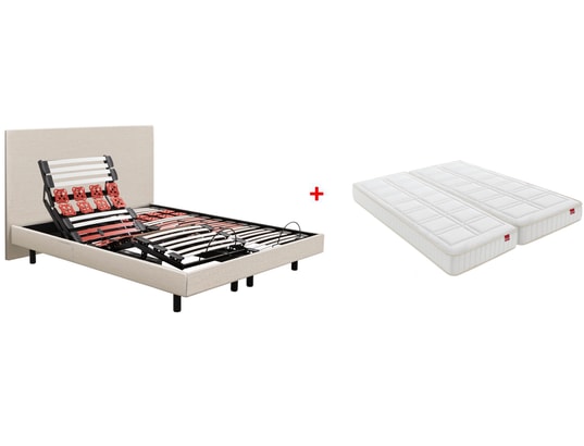 EPEDA - Sommier Electrique 2 x 90 x 200 Escapade 1820D lin + TDL + 2x balade équilibré