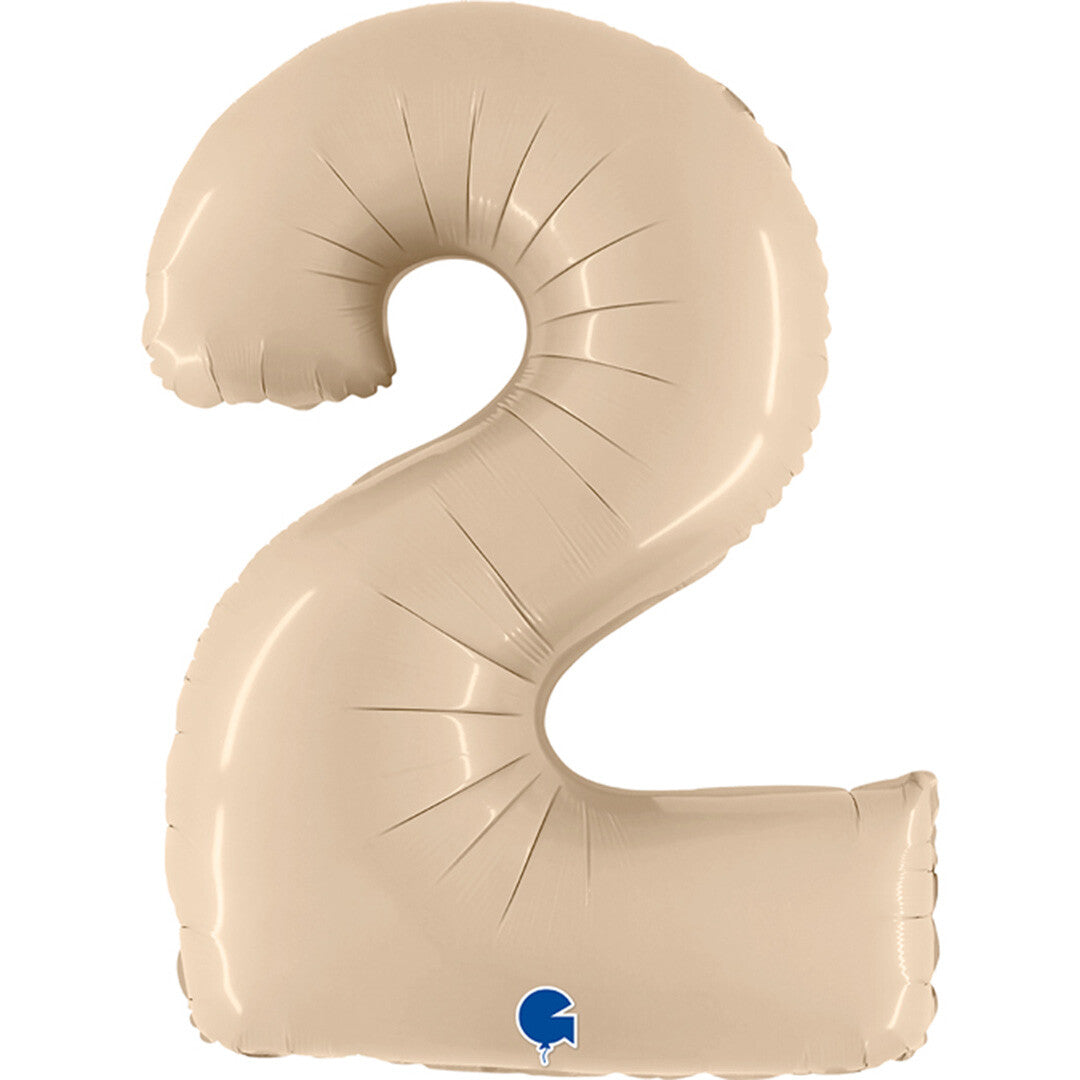 Grabo cijferballon twee - cream - 102 cm