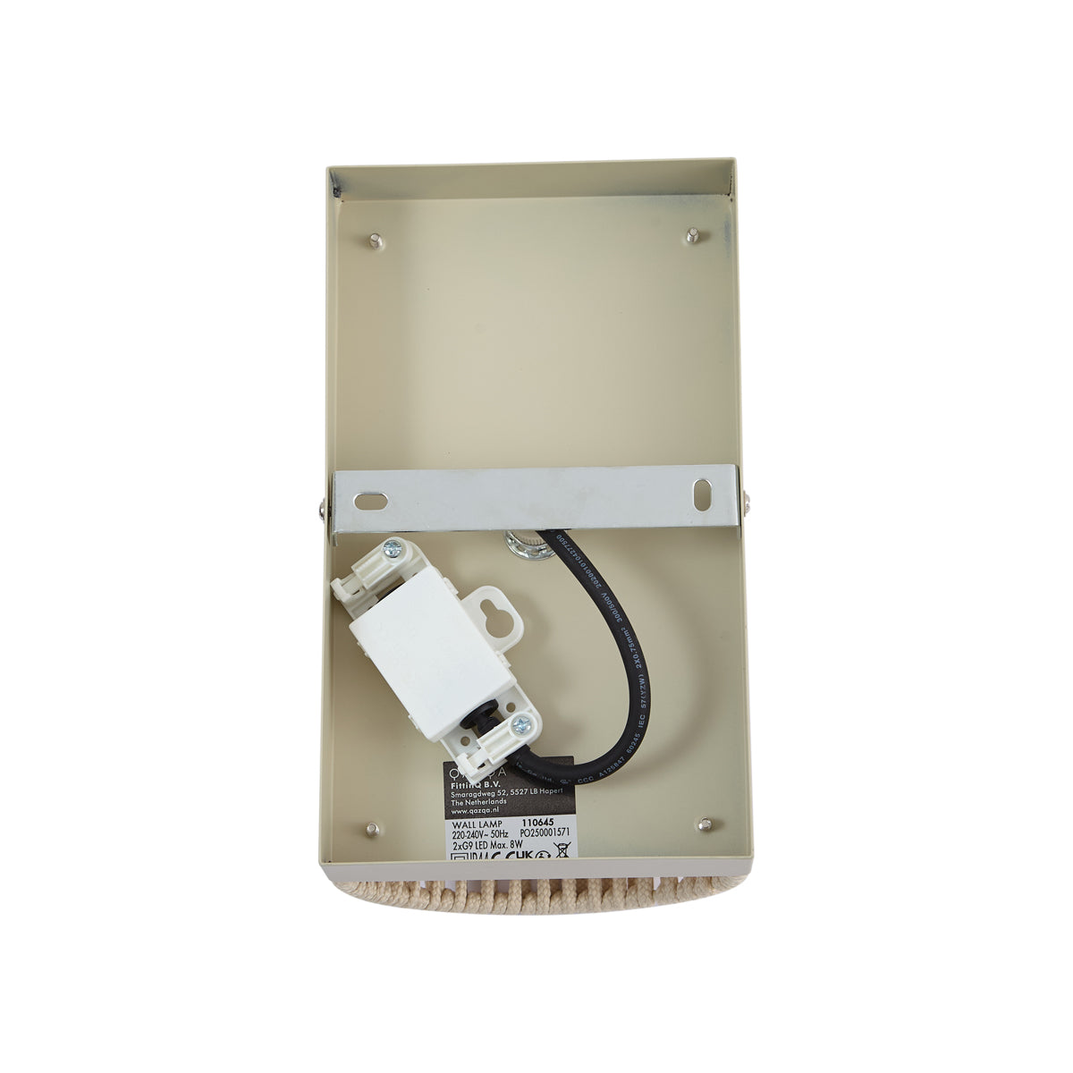 QAZQA Japandi wandlamp beige IP44 - Jayla