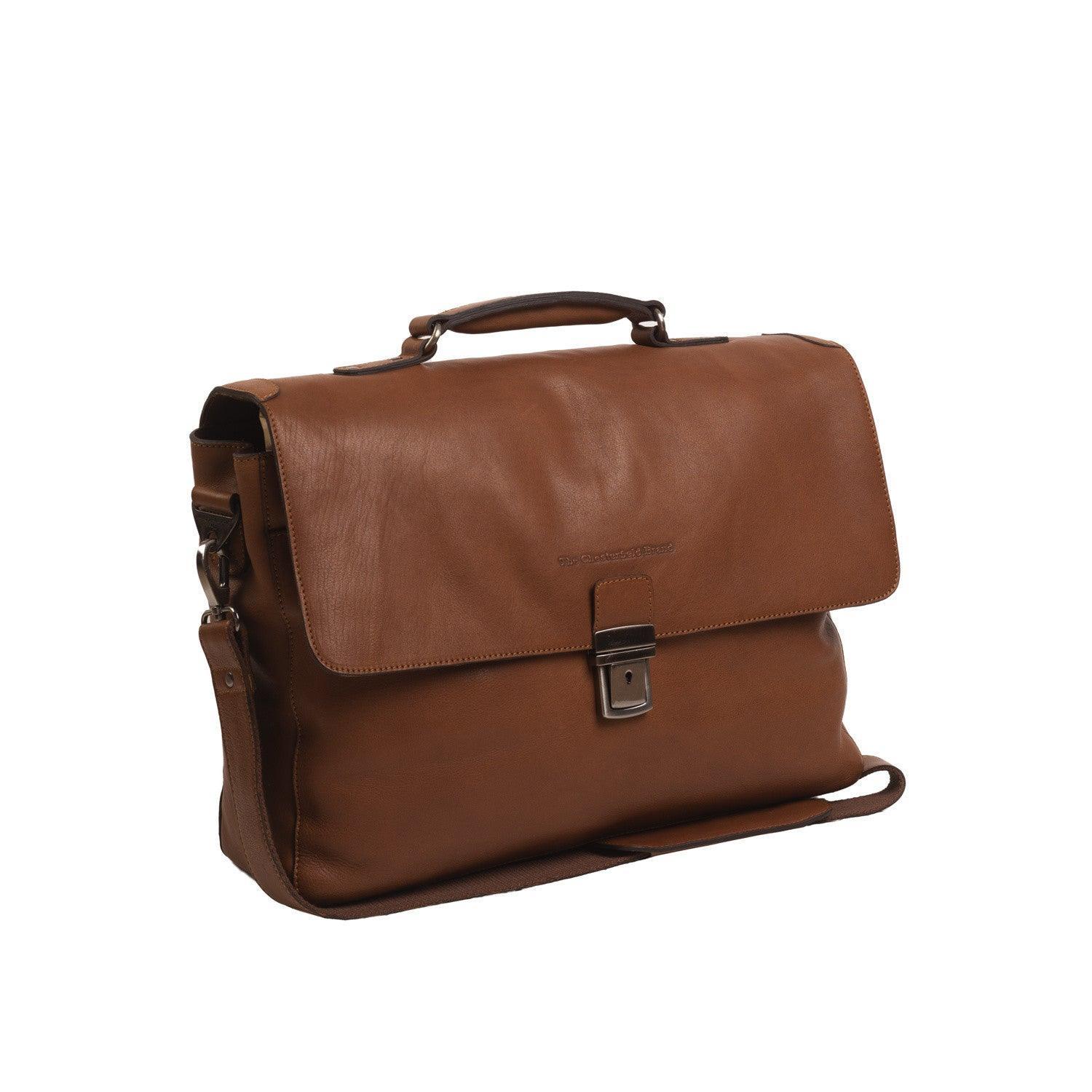 The Chesterfield - Iowa - Leren Laptoptas - Cognac