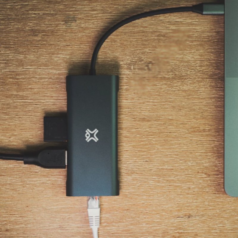 XtremeMac XWH-HUB8-13 hub & concentrateur USB Type-C 40000 Mbit/s Gris