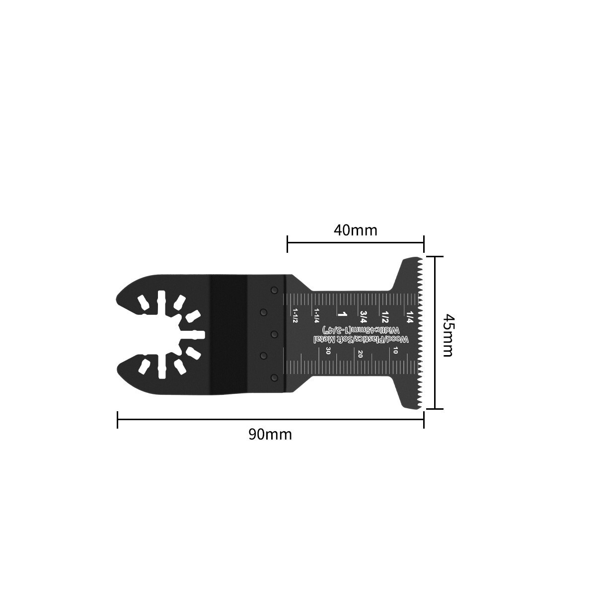 Oscillerende stikksagblad med fine tenner Sort 45 mm