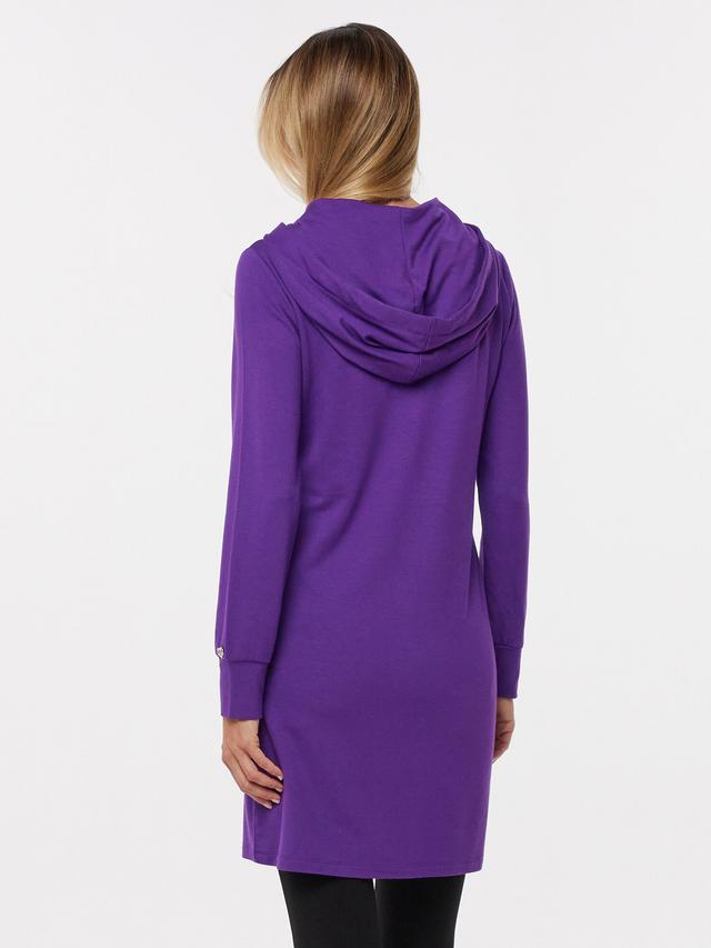 Sweatshirtkleid mit Kapuze und Pailletten
