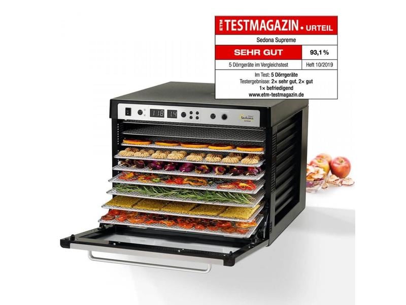 Tribest Dörrgerät Sedona Express 550 W-Dörrautomat, Schwarz