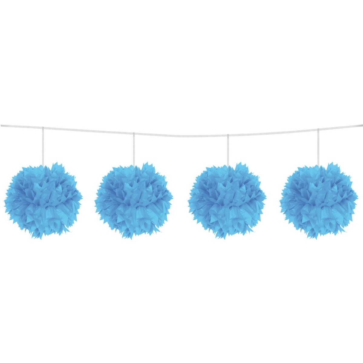Lichtblauwe Slinger Pompon 12cm 3m