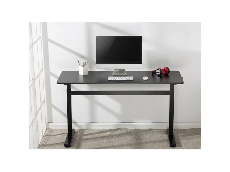 LogiLink EO0027, Lige, Rektangulær form, Spånplader, Aluminium, Stål, Hjemmekontor, Kontor, Sort
