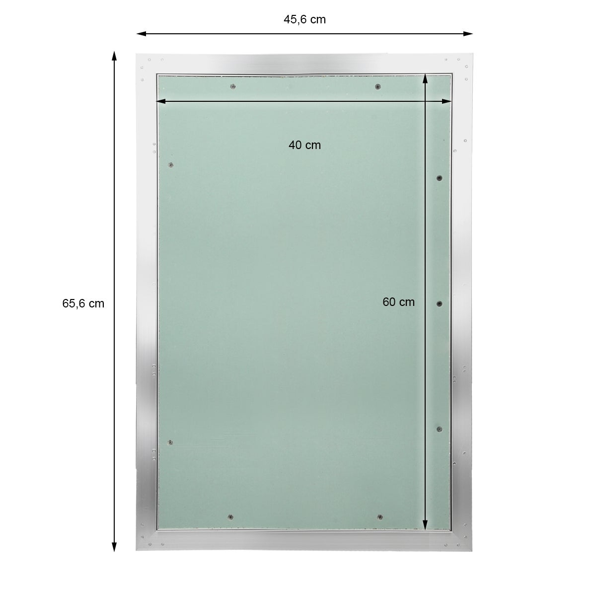 ECD Duitsland Toegangspaneel/Toegangsdeur met gipsplaatinzetstuk 400x600mm, 12,5mm gipsplaat, Aluminium frame, Toegangsdeur/Onderhoudsluik/Reinigingsluik/Toegangsopening, Geschikt voor vochtige ruimtes, Gipsplaatconstructie
