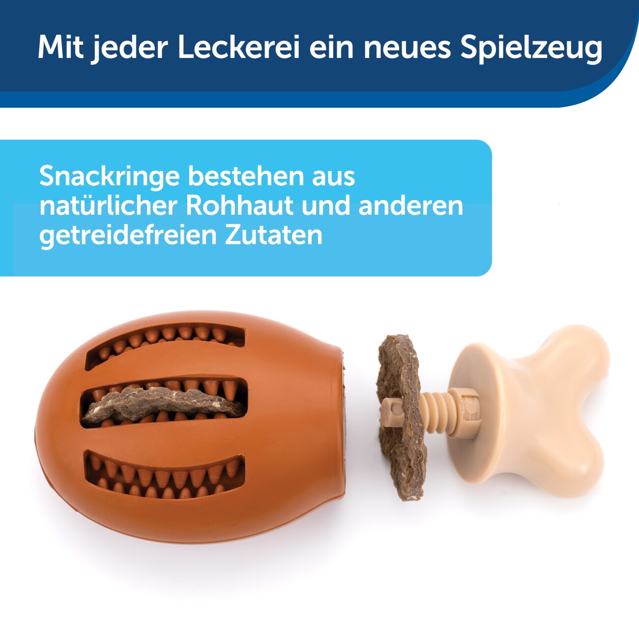 PetSafe Kauspielzeug mit Leckerli-Ringen für Hunde Hühnchen braun/ beige S-M
