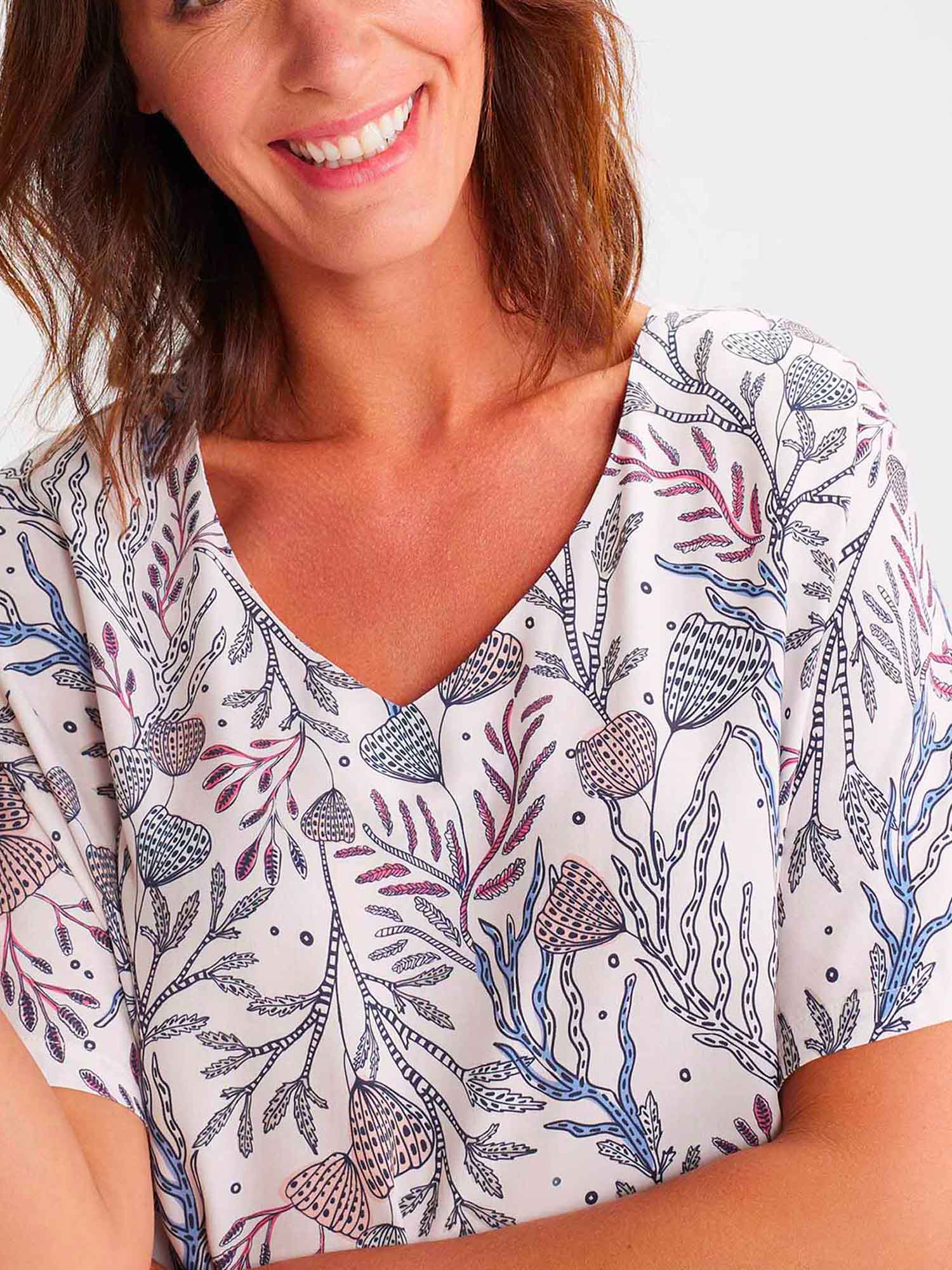 Blouse Femme A Motif Rose Pale