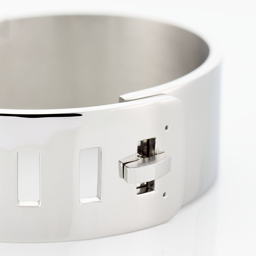 Bracelet Manchette Japon Acier Blanc