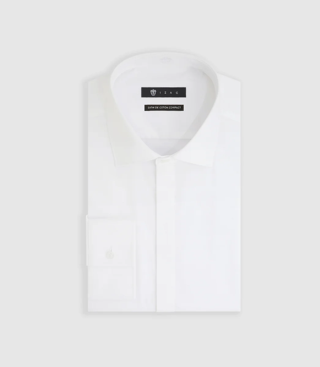 Chemise en satin de coton blanche 