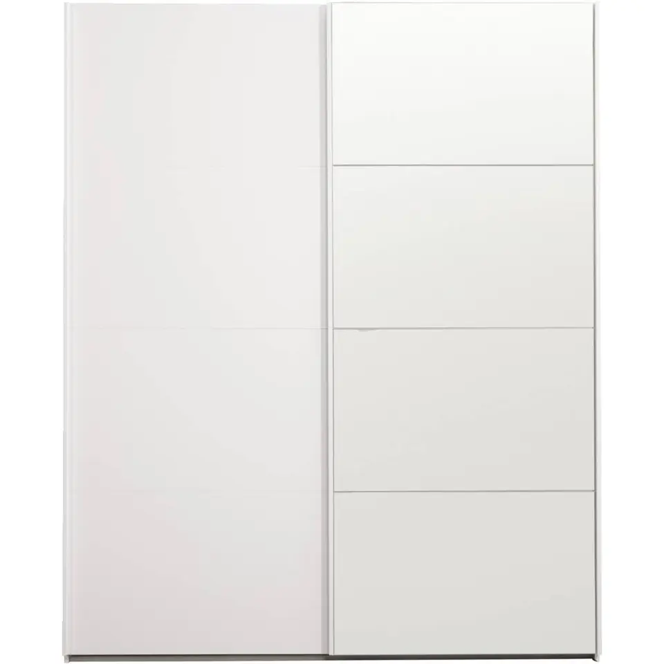 Schuifdeurkast Bergamo - wit/spiegel - 221x178,5x66,6 cm