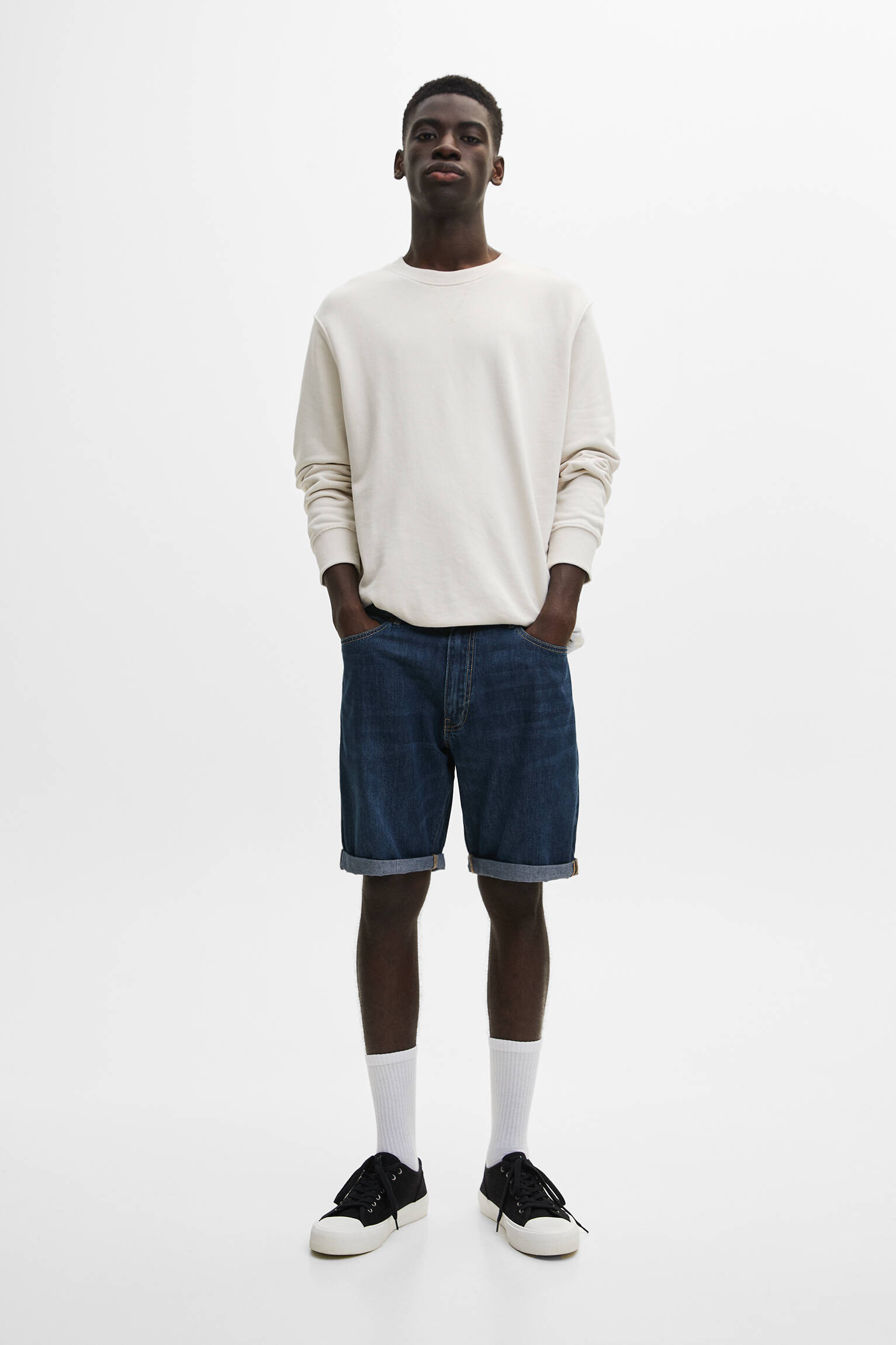 Bermuda jeans - Azul escuro