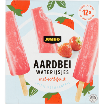 Jumbo Aardbei Waterijsjes met Echt Fruit 12 Stuks