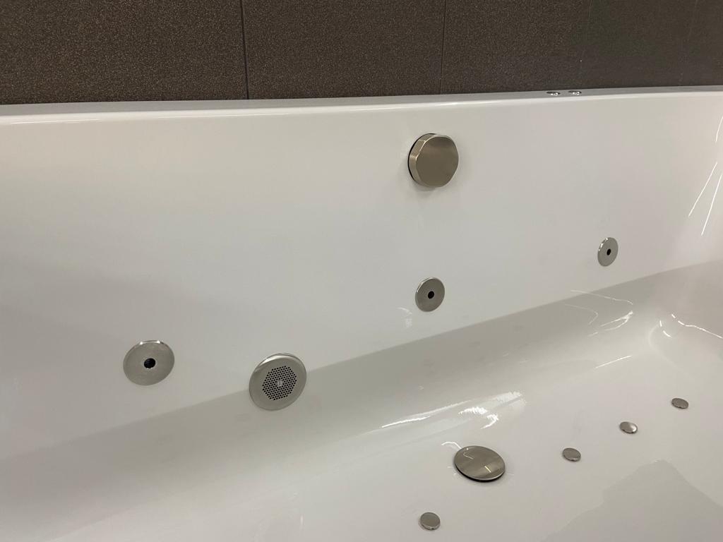Lambini Designs Round bubbelbad 180x80cm elektronisch 6 4 2 hydrojets en 12 aerojets RVS