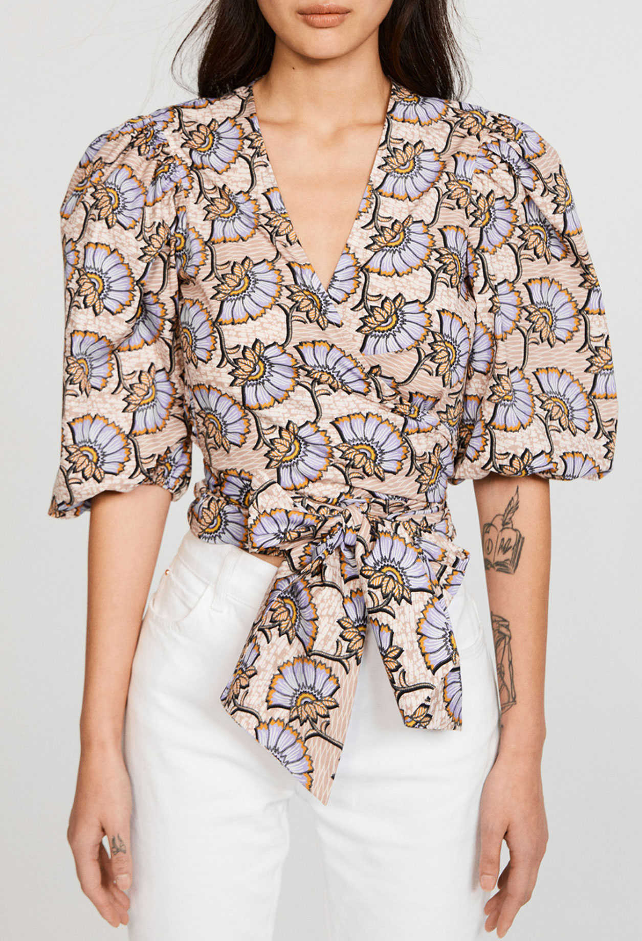 Blouse fleurie en coton biologique