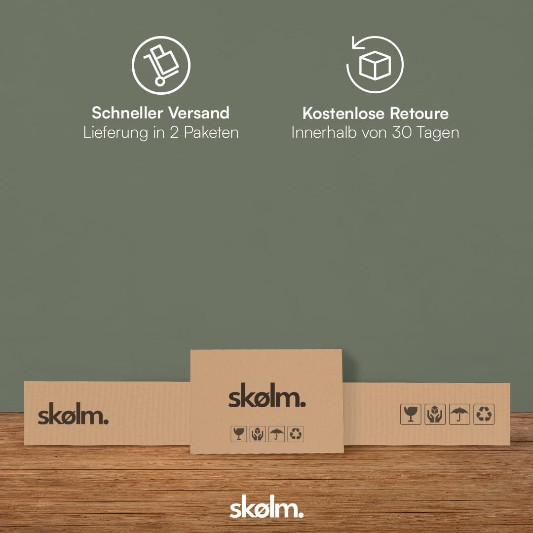skølm Floki Massivholzbett 100x200 cm aus Eiche - hochwertiges Bettgestell - Bettrahmen mit Bettkopf - Holzbett in Natur geölt - Einzelbett 100x200 cm - Futonbett