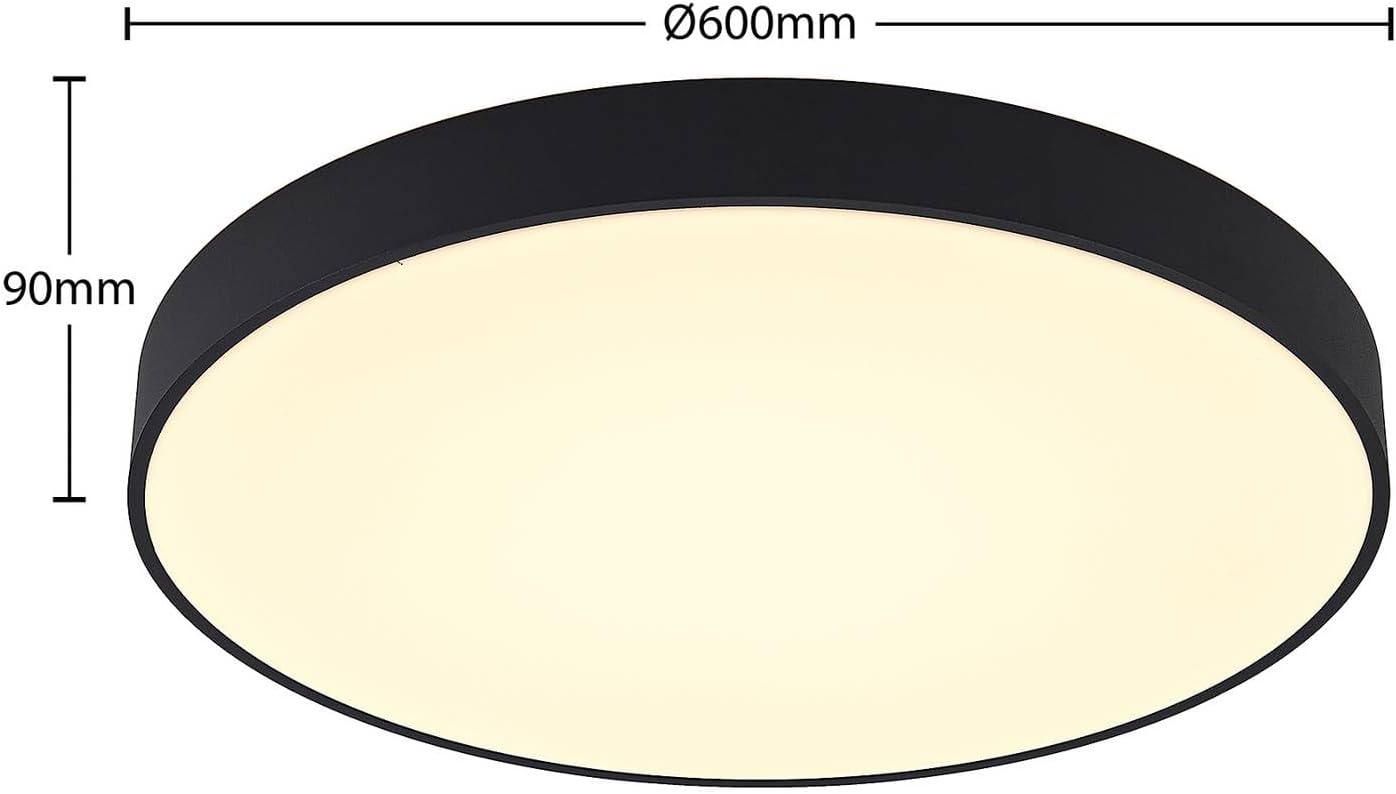 Arcchio LED Deckenleuchte Vanida (Modern) in Schwarz aus Aluminium (1 flammig,) - Lampe Deckenlampe Küchenleuchte