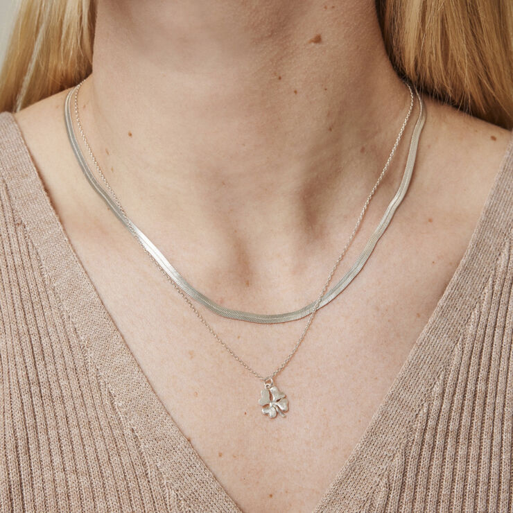 ENAMEL Copenhagen Necklace, Organic clover 925s/m