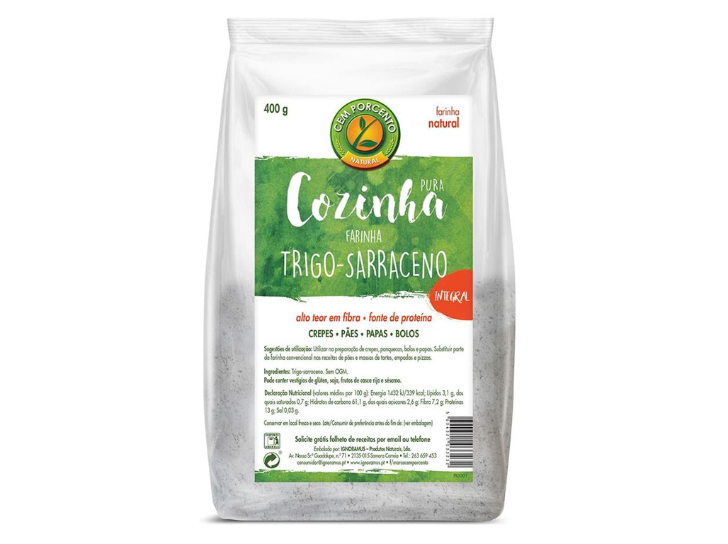 FARINHA CEM PORCENTO TRIGO-SERRACENO 400G