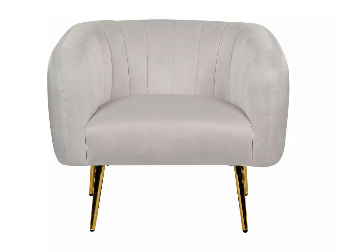 Fauteuil LACONIA Velours Gris clair