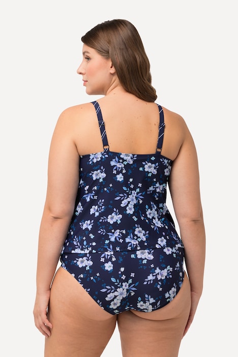 Bellieva-Tankini, Umstandsmode, Blüten/Ringel, Raffung, verstellbare Träger
