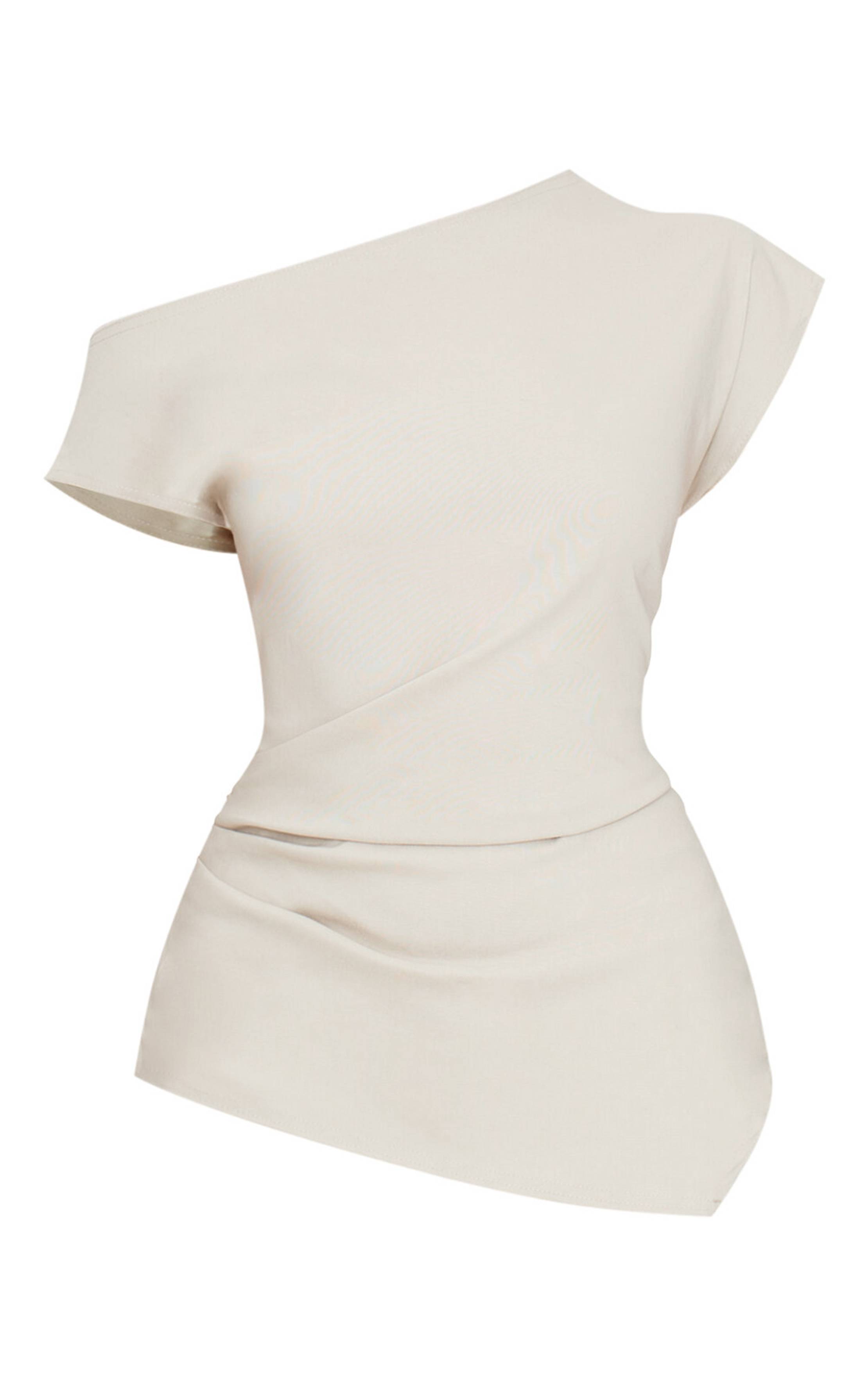 Gris Pierre Haut Long Asymétrique Ample En Bengaline