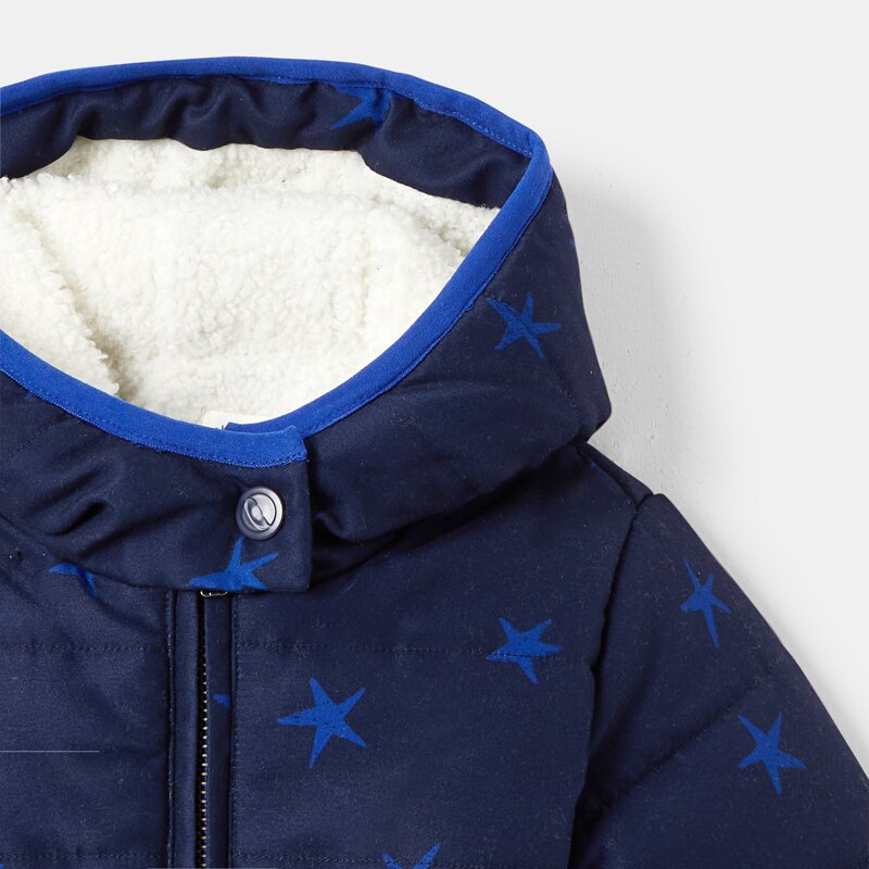 Doudoune à capuche imprimé étoiles bleue bébé garçon Absorba Bleu