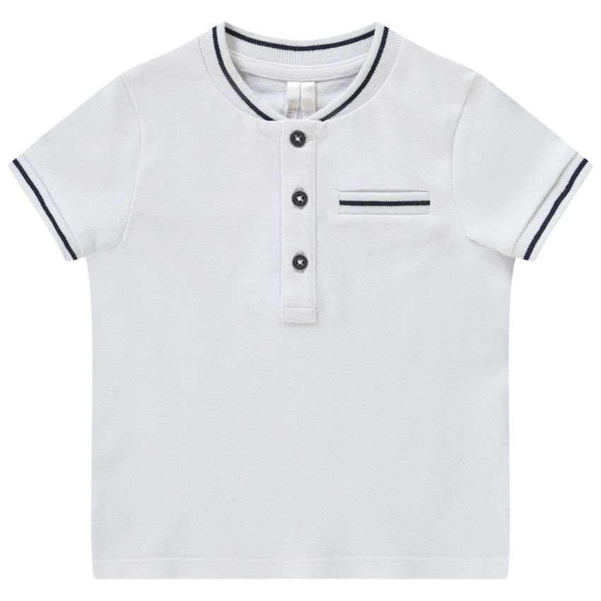 Polo manches courtes à col teddy pour bébé garçon - Blanc