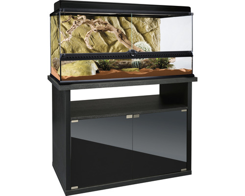 EXO TERRA terrariumcombinatie inclusief compact opzetstuk, onderkast 90 x 45 x 125,5 cm zwart