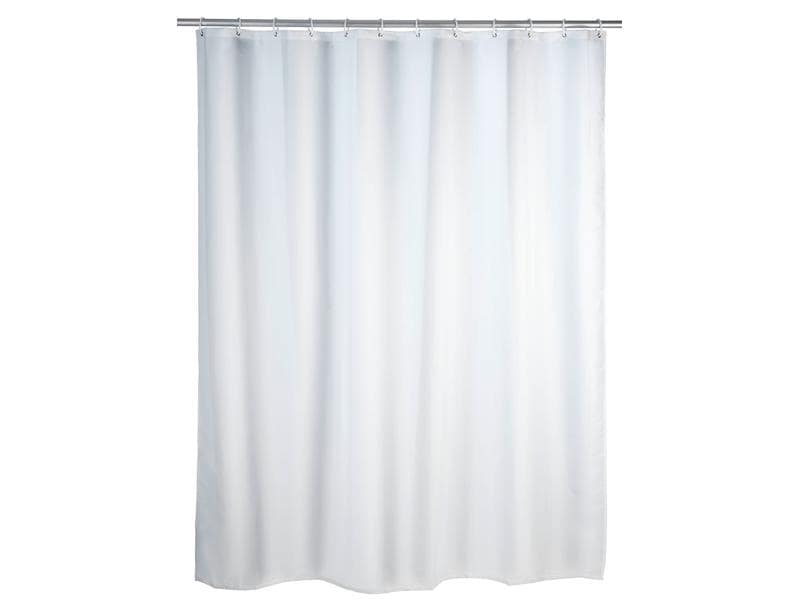 Wenko Duschvorhang Anti-Schimmel 180 x 200 cm, Weiss Pflegeleichter Badevorhang