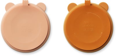 LIEWOOD Stacy Delt Tallerken 2-Pack, Mustard/Tuscany Rose