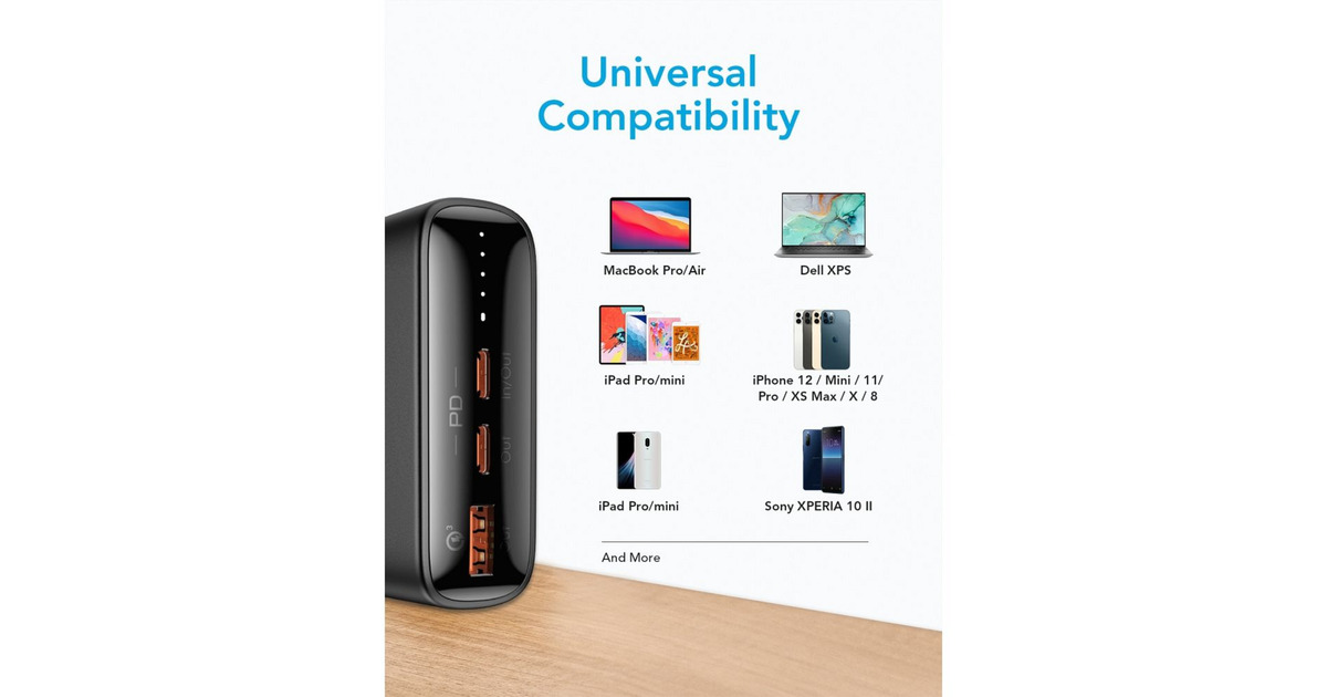 VEGERT100 powerbank 20.000 mAh  (Zwart)
