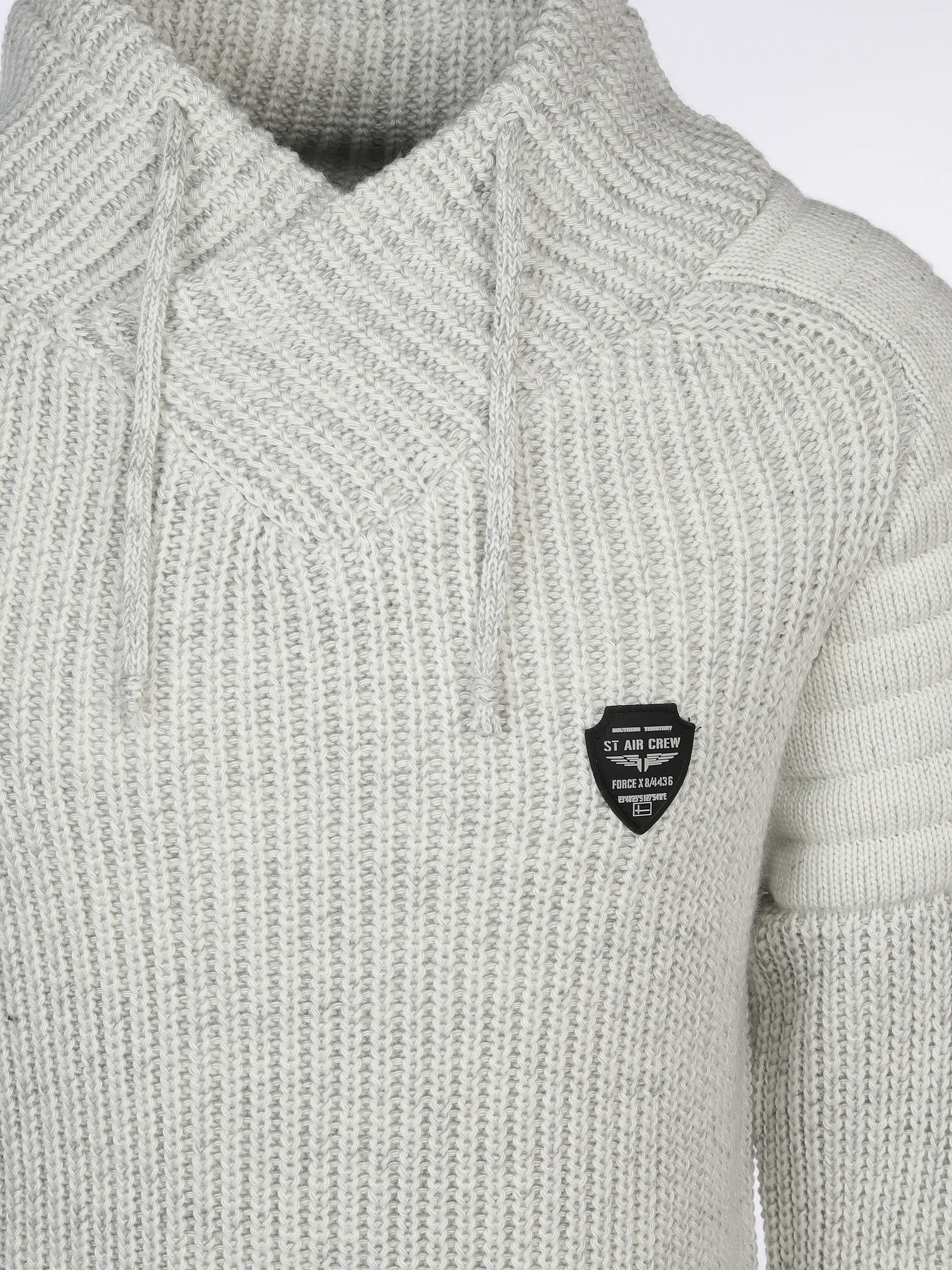 Herren Pullover mit überlappendem Schalkragen