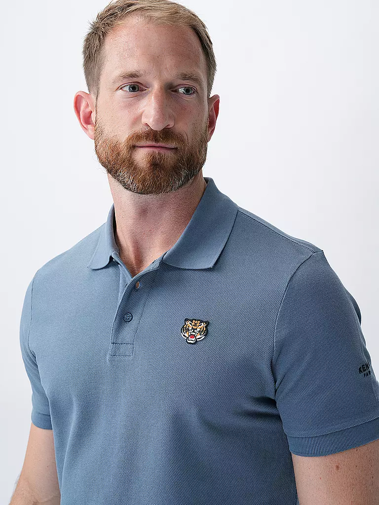 KENZO Poloshirt LUCKY TIGER hellblau