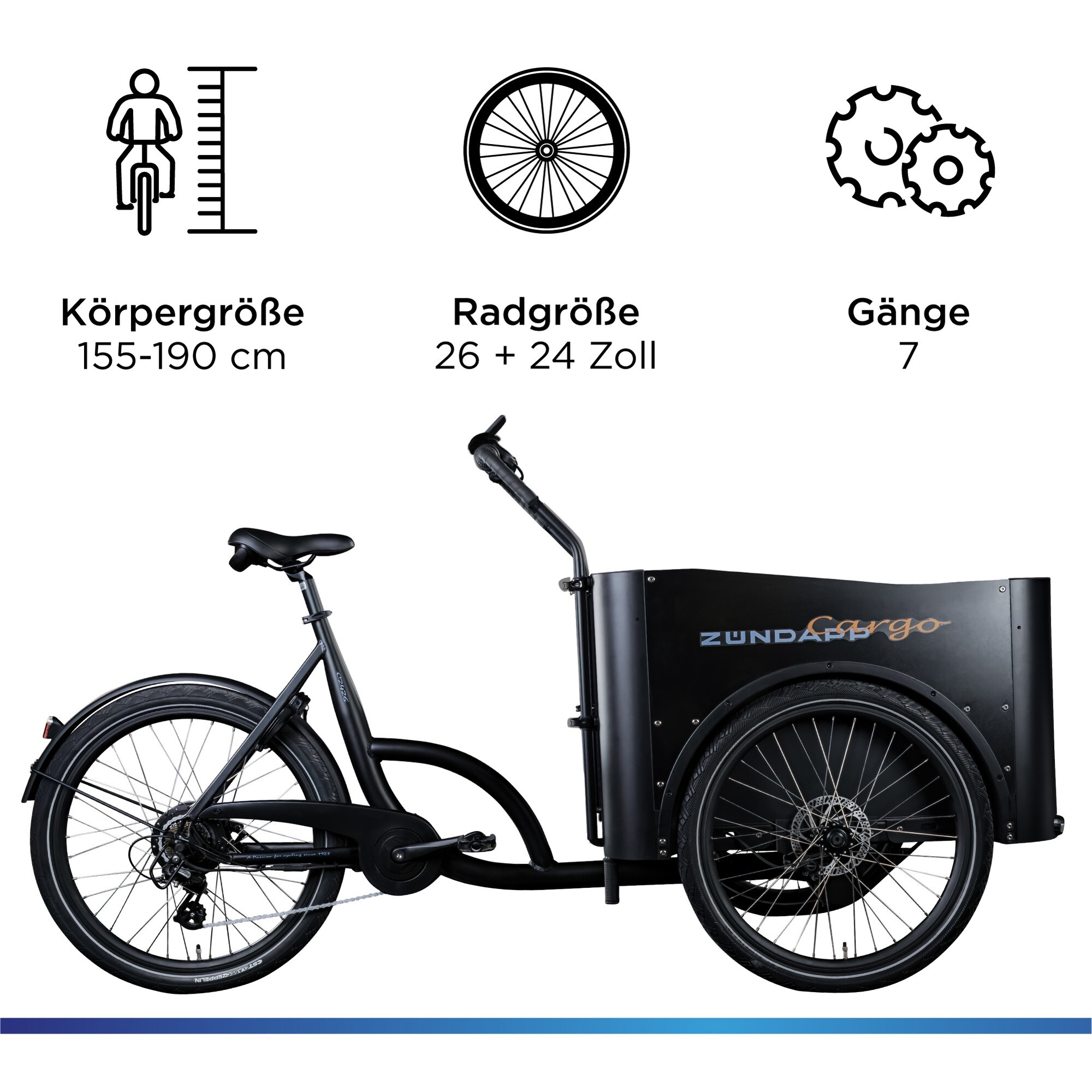 Zündapp Cargo C2426 E Bike 26/24 Zoll Elektro Bike Pedelec Lastenfahrrad