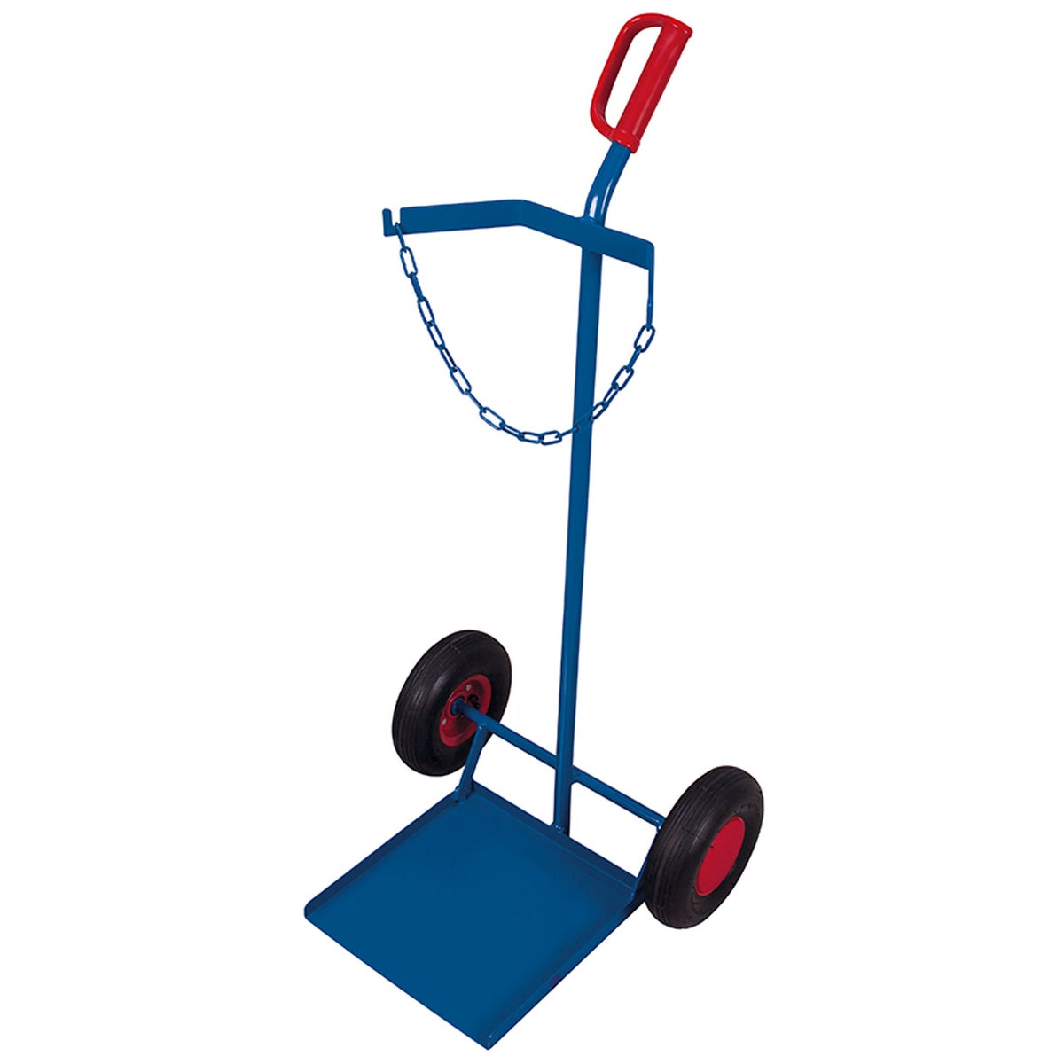 VARIOfit stalen flessenwagen, 100 kg laadvermogen voor 33 kg propaangasfles, luchtbanden