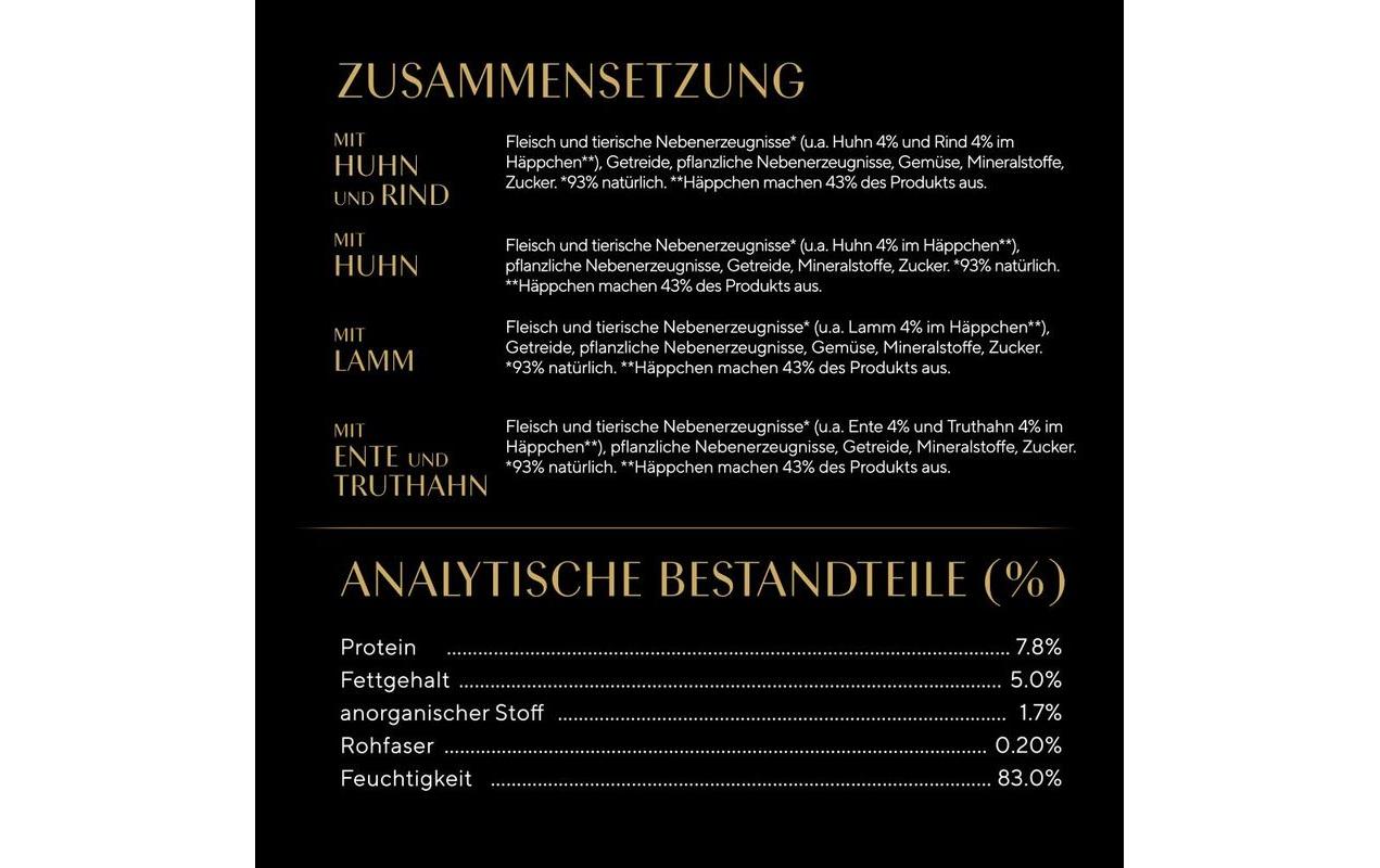 Nassfutter Selection Sauce Herzhafte Komposition, 4 x 85gAlleinfuttermittel für ausgewachsene Katzen