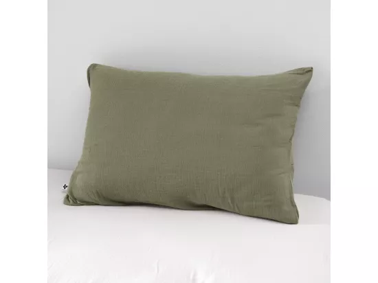 OUREA - Taie d'Oreiller 50x70cm Gaze de Coton Romarin