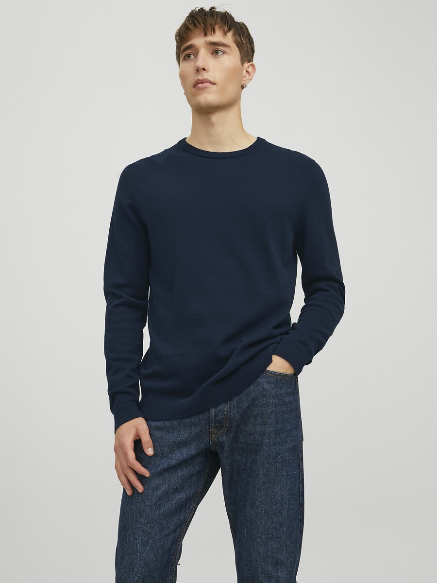 JACK & JONES<br>Suéter em malha fina com gola redonda