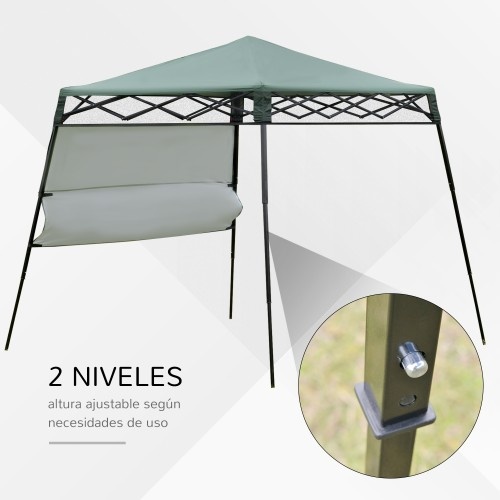 Tenda de jardim dobrável e ajustável, verde.