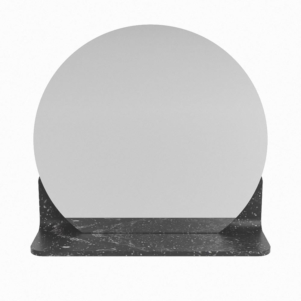 Mondiaz Spot spiegel rond Ø40cm met planchet lava